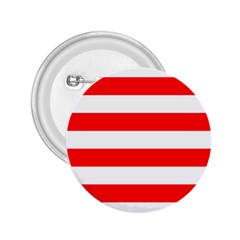 Christmas Red And White Cabana Stripes 2 25  Buttons by PodArtist