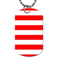 Christmas Red And White Cabana Stripes Dog Tag (two Sides) by PodArtist