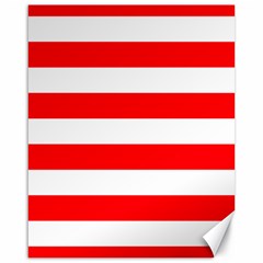 Christmas Red And White Cabana Stripes Canvas 16  X 20   by PodArtist