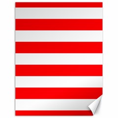 Christmas Red And White Cabana Stripes Canvas 18  X 24   by PodArtist