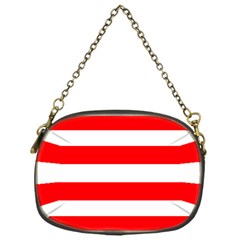 Christmas Red And White Cabana Stripes Chain Purses (one Side)  by PodArtist