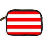 Christmas Red and White Cabana Stripes Digital Camera Cases Front