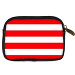 Christmas Red and White Cabana Stripes Digital Camera Cases Back