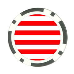 Christmas Red And White Cabana Stripes Poker Chip Card Guard (10 Pack) by PodArtist