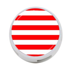 Christmas Red And White Cabana Stripes 4-port Usb Hub (one Side) by PodArtist