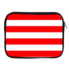 Christmas Red And White Cabana Stripes Apple Ipad 2/3/4 Zipper Cases