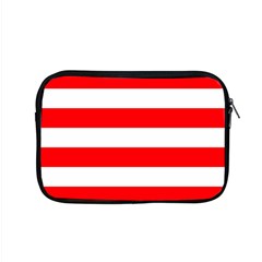 Christmas Red And White Cabana Stripes Apple Macbook Pro 15  Zipper Case by PodArtist