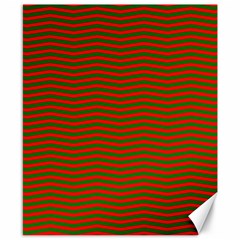 Christmas Red And Green Chevron Zig Zag Stripes Canvas 8  X 10  by PodArtist