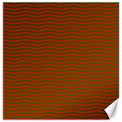 Christmas Red And Green Chevron Zig Zag Stripes Canvas 12  X 12   by PodArtist