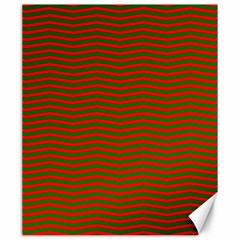 Christmas Red And Green Chevron Zig Zag Stripes Canvas 20  X 24   by PodArtist