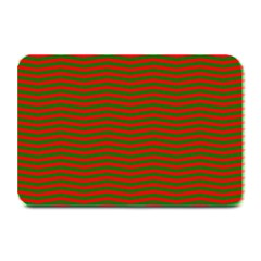 Christmas Red And Green Chevron Zig Zag Stripes Plate Mats by PodArtist