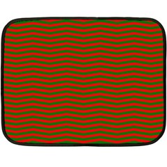 Christmas Red And Green Chevron Zig Zag Stripes Fleece Blanket (mini) by PodArtist