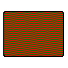 Christmas Red And Green Chevron Zig Zag Stripes Fleece Blanket (small) by PodArtist