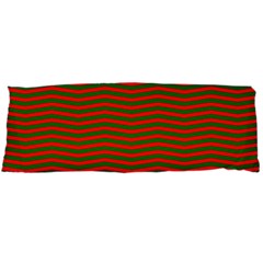 Christmas Red And Green Chevron Zig Zag Stripes Body Pillow Case (dakimakura) by PodArtist