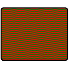 Christmas Red And Green Chevron Zig Zag Stripes Double Sided Fleece Blanket (medium)  by PodArtist