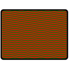 Christmas Red And Green Chevron Zig Zag Stripes Double Sided Fleece Blanket (large)  by PodArtist