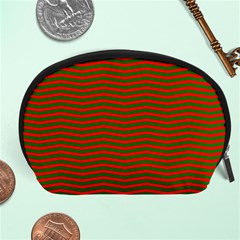 Christmas Red And Green Chevron Zig Zag Stripes Accessory Pouches (large)  by PodArtist