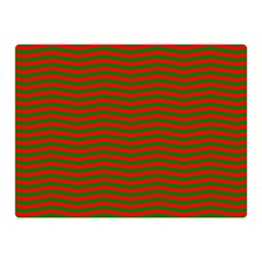 Christmas Red And Green Chevron Zig Zag Stripes Double Sided Flano Blanket (mini)  by PodArtist