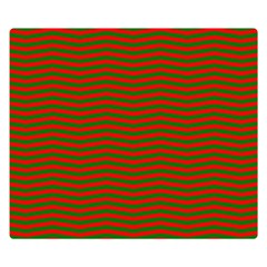 Christmas Red And Green Chevron Zig Zag Stripes Double Sided Flano Blanket (small)  by PodArtist