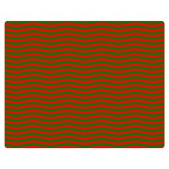 Christmas Red And Green Chevron Zig Zag Stripes Double Sided Flano Blanket (medium)  by PodArtist