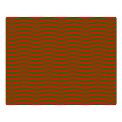 Christmas Red And Green Chevron Zig Zag Stripes Double Sided Flano Blanket (large)  by PodArtist