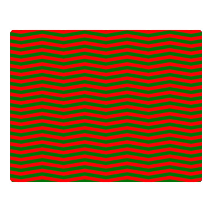 Christmas Red and Green Chevron Zig Zag Stripes Double Sided Flano Blanket (Large) 