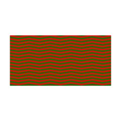 Christmas Red And Green Chevron Zig Zag Stripes Yoga Headband by PodArtist