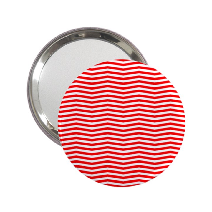 Christmas Red and White Chevron Stripes 2.25  Handbag Mirrors