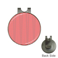 Christmas Red And White Chevron Stripes Hat Clips With Golf Markers by PodArtist