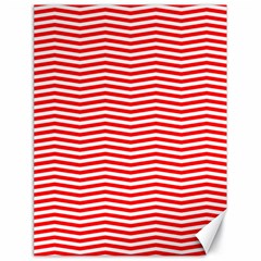 Christmas Red And White Chevron Stripes Canvas 18  X 24   by PodArtist