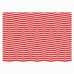 Christmas Red and White Chevron Stripes Large Glasses Cloth (2-Side) Back