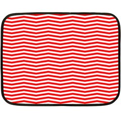 Christmas Red And White Chevron Stripes Double Sided Fleece Blanket (mini)  by PodArtist