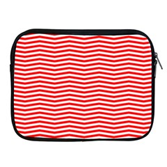 Christmas Red And White Chevron Stripes Apple Ipad 2/3/4 Zipper Cases by PodArtist