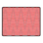 Christmas Red and White Chevron Stripes Double Sided Fleece Blanket (Small)  45 x34  Blanket Back