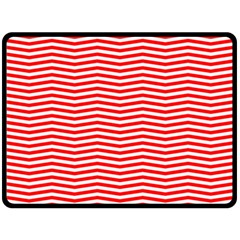 Christmas Red And White Chevron Stripes Double Sided Fleece Blanket (large)  by PodArtist