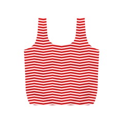 Christmas Red And White Chevron Stripes Full Print Recycle Bags (s)  by PodArtist