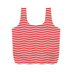 Christmas Red And White Chevron Stripes Full Print Recycle Bags (m)  by PodArtist