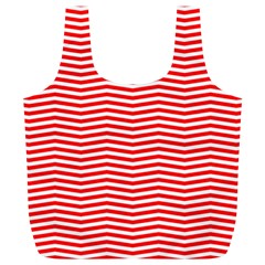 Christmas Red And White Chevron Stripes Full Print Recycle Bags (l)  by PodArtist