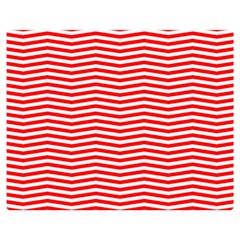 Christmas Red And White Chevron Stripes Double Sided Flano Blanket (medium)  by PodArtist