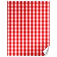 Small Snow White And Christmas Red Gingham Check Plaid Canvas 18  X 24   by PodArtist