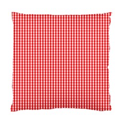 Small Snow White And Christmas Red Gingham Check Plaid Standard Cushion Case (one Side) by PodArtist