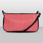 Small Snow White and Christmas Red Gingham Check Plaid Shoulder Clutch Bags Front