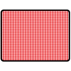 Small Snow White And Christmas Red Gingham Check Plaid Fleece Blanket (large)  by PodArtist