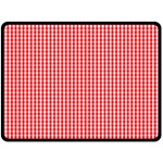 Small Snow White and Christmas Red Gingham Check Plaid Fleece Blanket (Large)  80 x60  Blanket Front