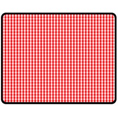 Small Snow White And Christmas Red Gingham Check Plaid Fleece Blanket (medium)  by PodArtist