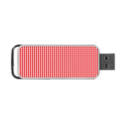 Small Snow White And Christmas Red Gingham Check Plaid Portable Usb Flash (one Side) by PodArtist