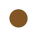 Large Red and Green Christmas Gingham Check Tartan Plaid Golf Ball Marker Front