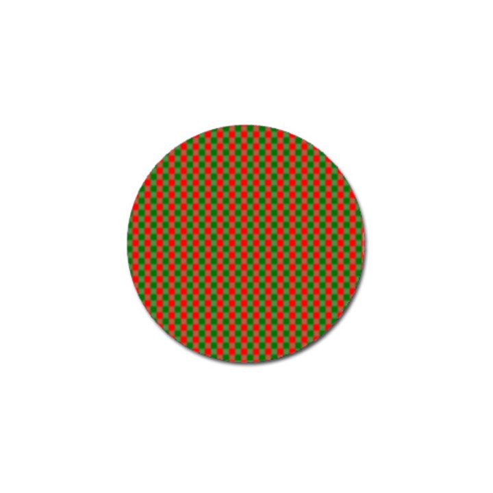 Large Red and Green Christmas Gingham Check Tartan Plaid Golf Ball Marker