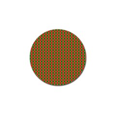 Large Red And Green Christmas Gingham Check Tartan Plaid Golf Ball Marker (4 Pack) by PodArtist