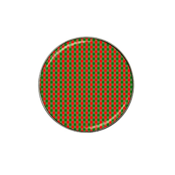 Large Red and Green Christmas Gingham Check Tartan Plaid Hat Clip Ball Marker (10 pack)